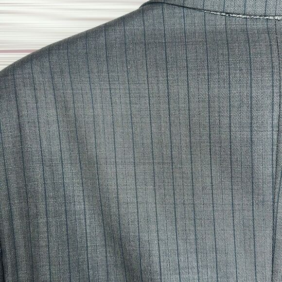 Jonathan Ogilvy Loro Piana Fitted Gray Striped Wool Suit Jacket Blazer 41R - Picture 9 of 16